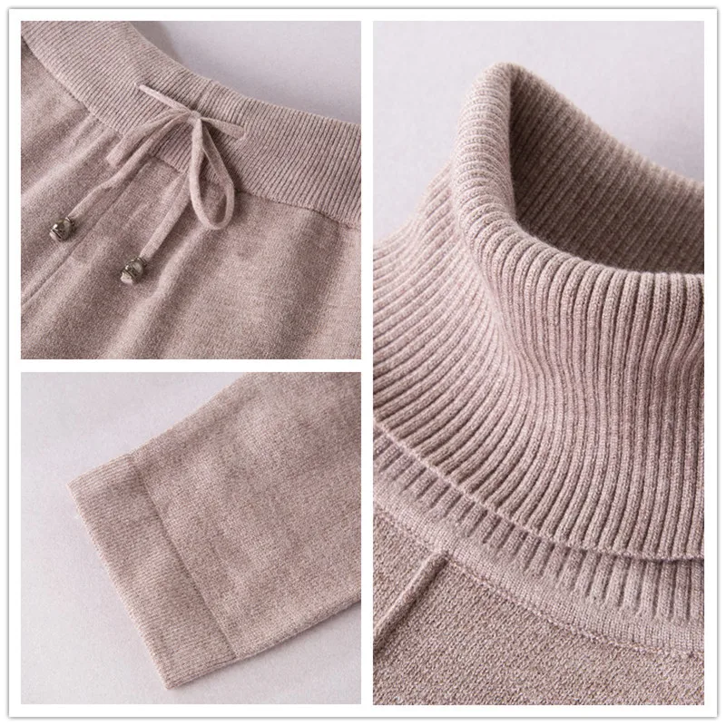 Женский спортивный костюм из Свитера и брюк повседневный трикотажный 2 предметов