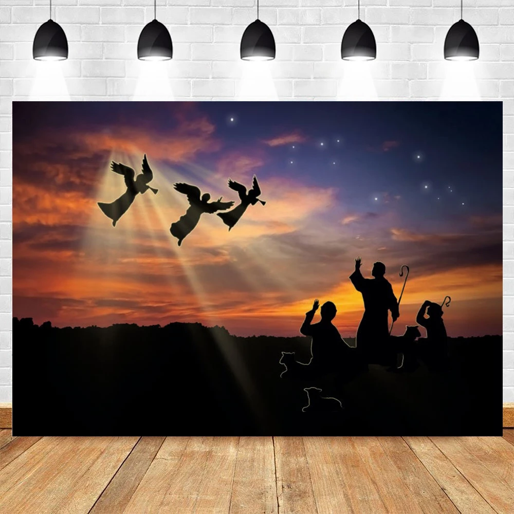 

Christian Nativity Scene Birth Of Jesus Angel Photography Backdrops Photographic Background Photozone Photophone Photo Studio