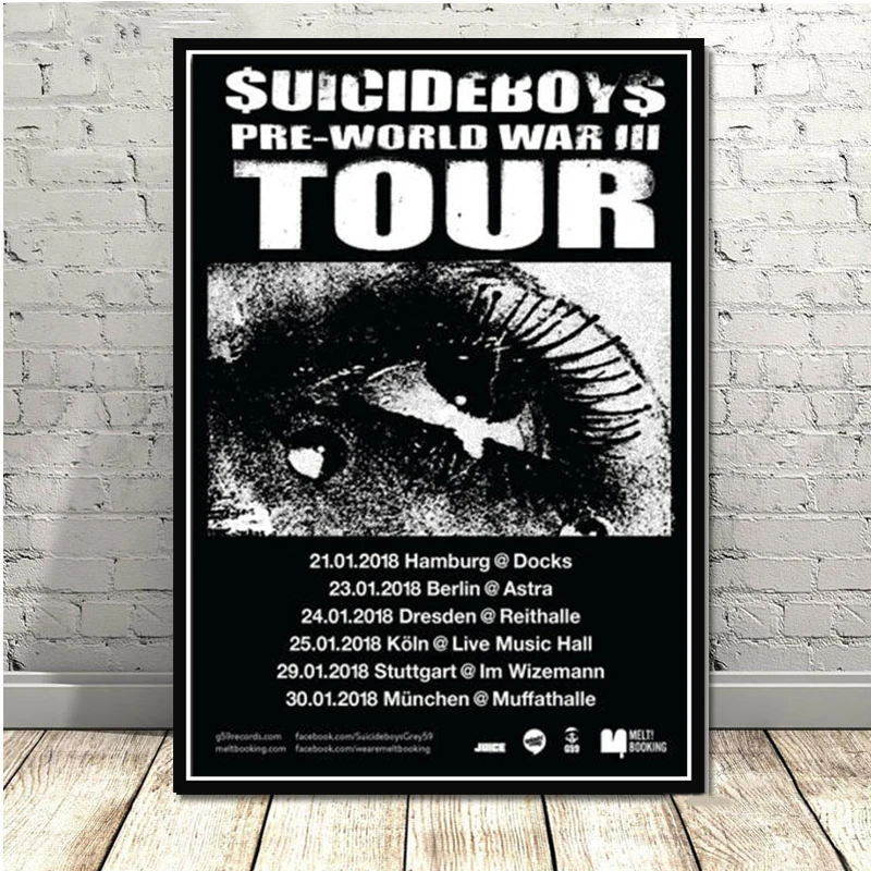 Плакатный принт$ UICIDEBOY$ хип хоп Музыка рэпер певец звезда холст масляная живопись художественная стена картины для гостиной домашний декор - Цвет: Тёмно-синий