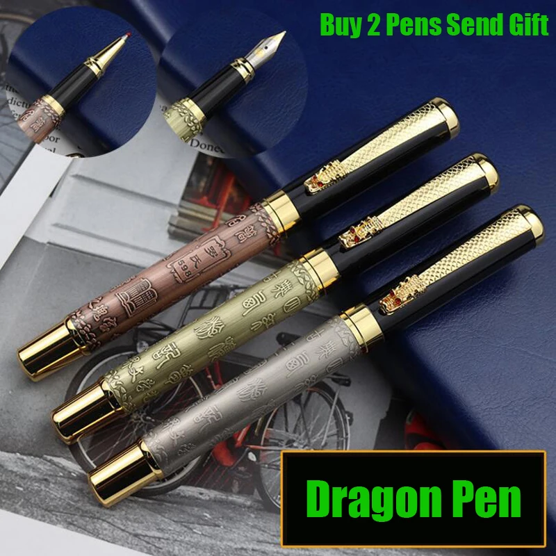 

Classic Design China Style Full Metal Ink Fountain Pen Business Men Luxury Writing Gift Pen Buy 2 Pens Send Gift