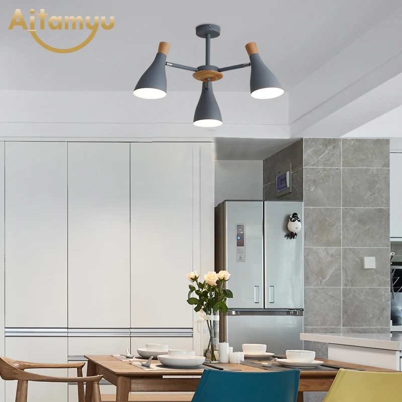 Светодиодный светильник с металлическим абажуром для гостиной E27 люстра