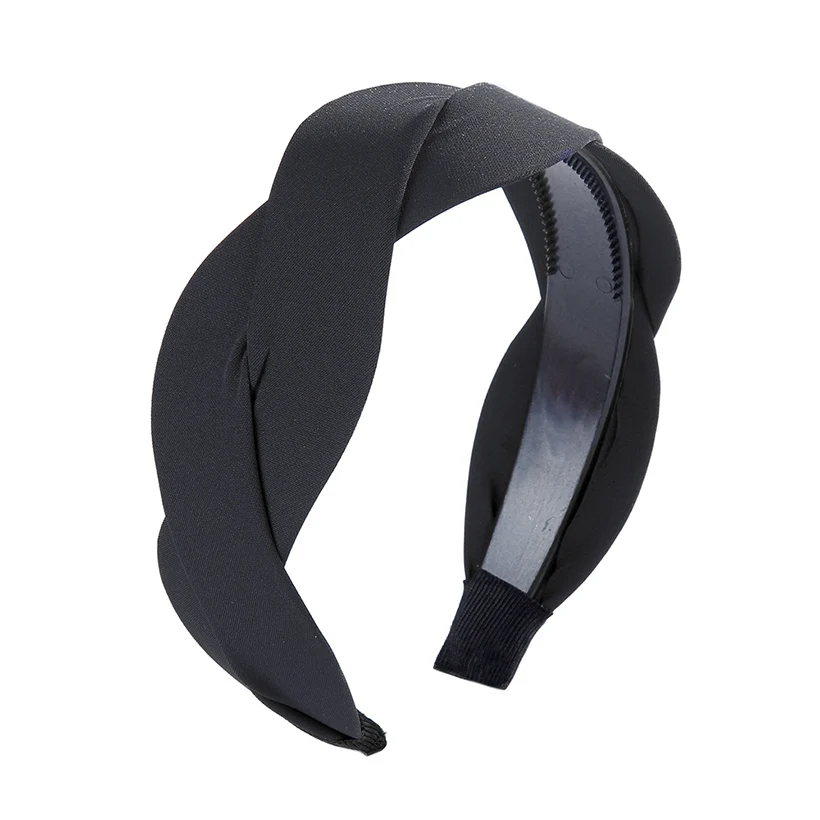 satin H LEVAO Serpentine Winding Cross Headband Vintage Hairbands Bezel Turban Women Girls Hair Accessories Hair Hoop Headwear Fashion - Цвет: satin H
