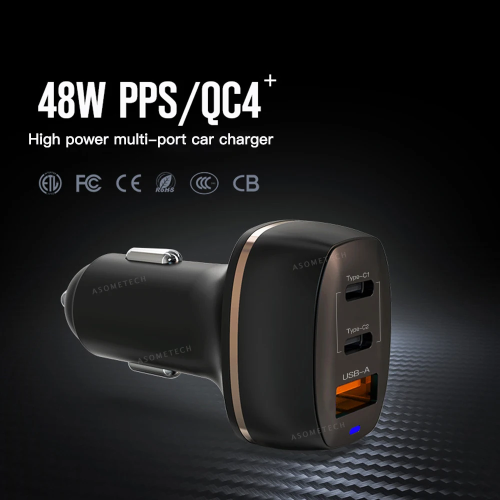 Автомобильное зарядное устройство с USB-портом и поддержкой быстрой зарядки 48 Вт |