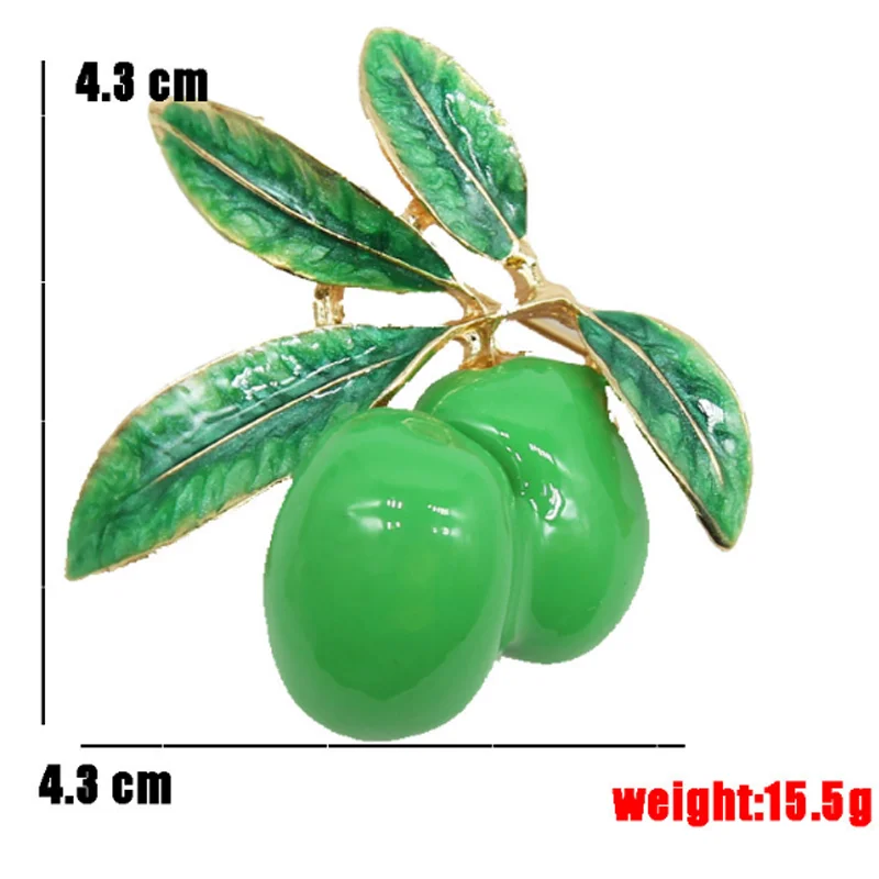 Уникальные эмалевые броши в виде оливок для женщин и мужчин аксессуары костюмов