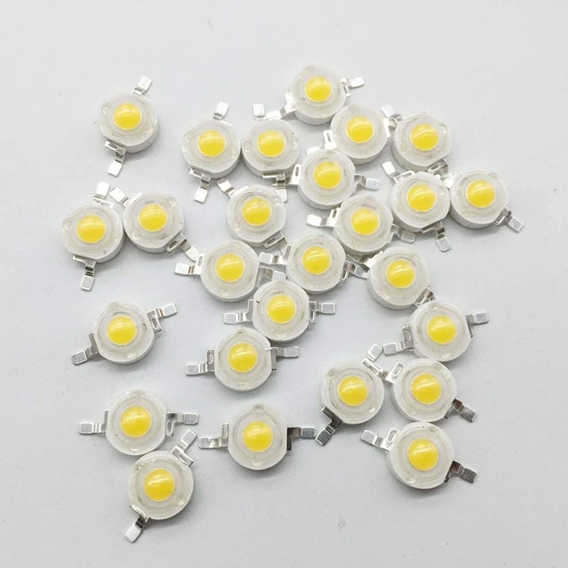 100 шт. светодиодный бусины натуральный белый светильник 1 Вт LED светодиодные лампы