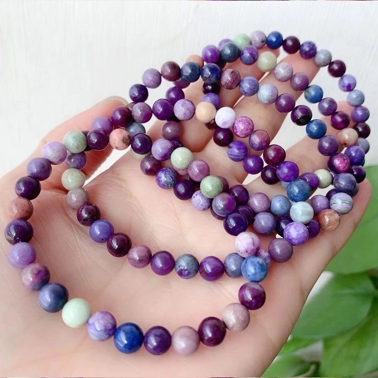 

Браслет Sugilite, фиолетовый, Круглый, 6,5 мм, фотобусины оптом, FPPJ браслет класса ААА