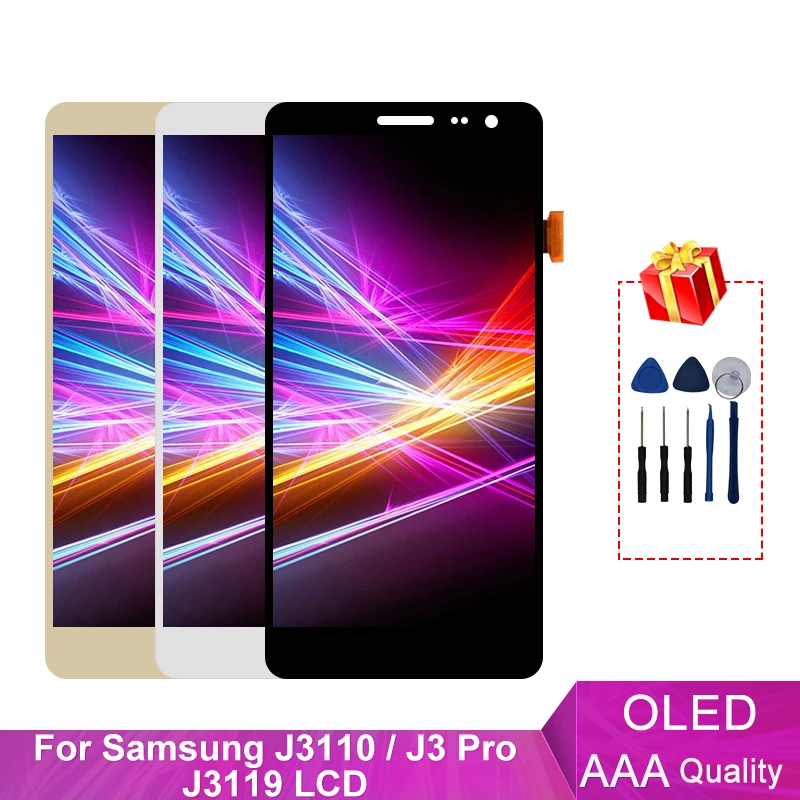 Супер AMOLED для samsung Galaxy J3110 J3 Pro ЖК-дисплей сенсорный экран дигитайзер Запасные