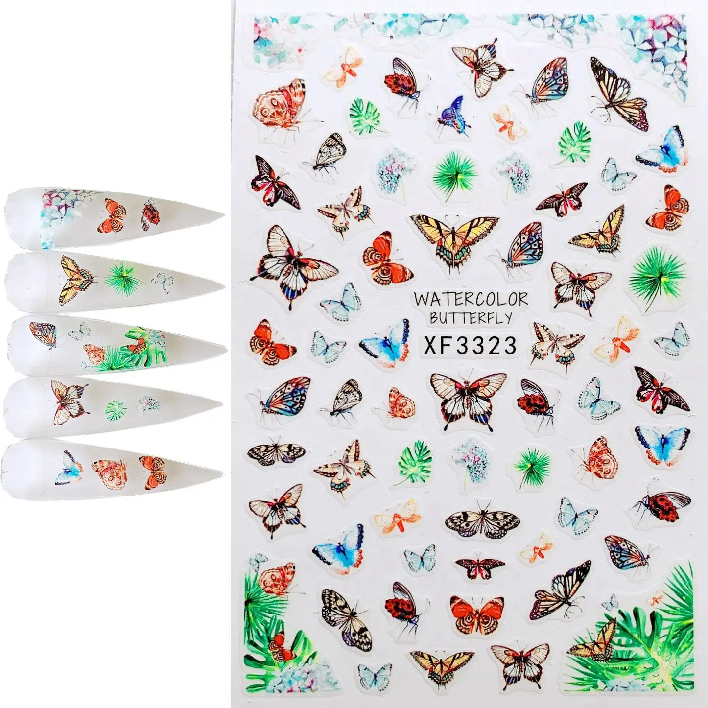 

1 piece butterfly Water Nail Decal and Sticker Simple Summer DIY Slider for Manicure Nail Art Watermark