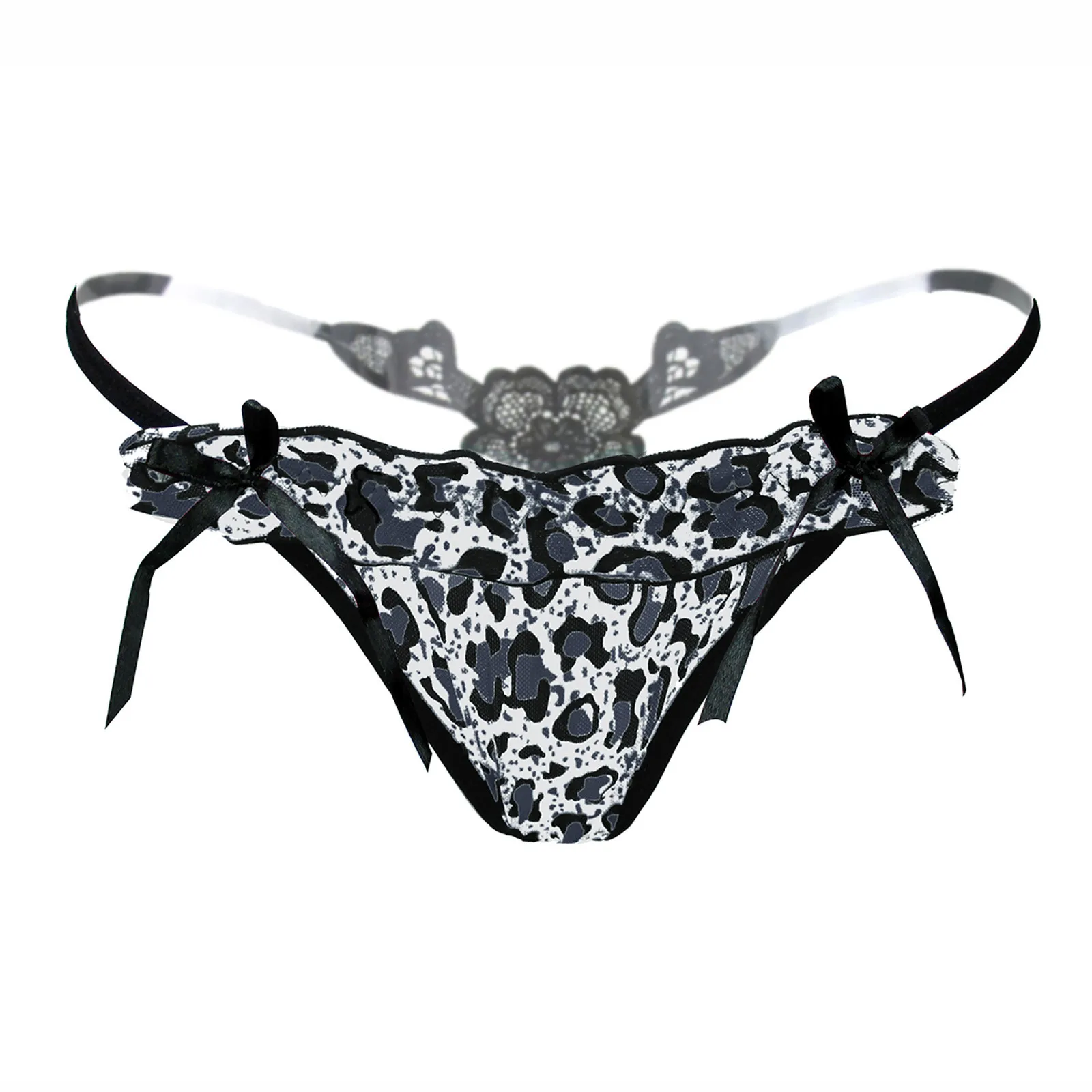 

Sexy Underwear Women Erotic Leopard Print Sexy Lace Hollow Transparent Seamless Sexy Panties Hip Lift FT