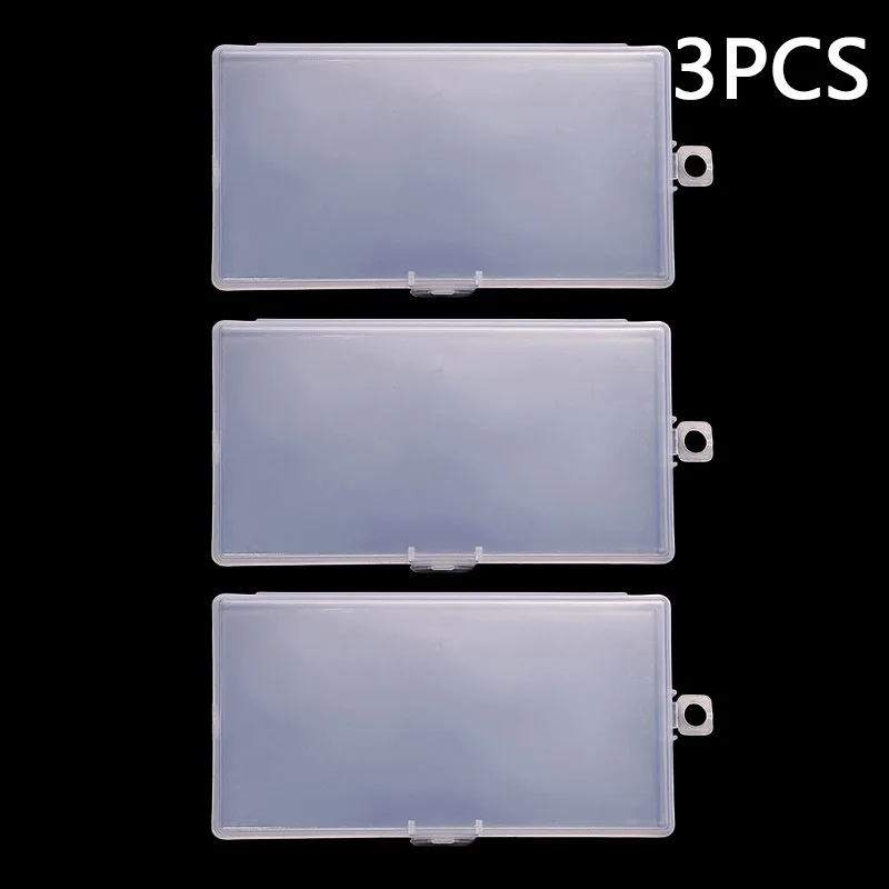 

3pcs Transparent Storage Boxes PP DIY Rectangle Organizer Jewelry Screw Holder Case Desktop Container Art Tool Nail Art Tip Case