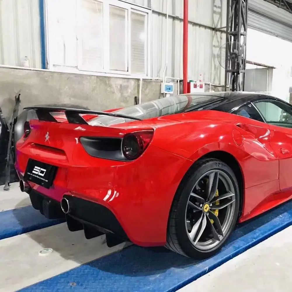 Заднее крыло из углеродного волокна для Ferrari 488 задний спойлер spider GTB | Автомобили
