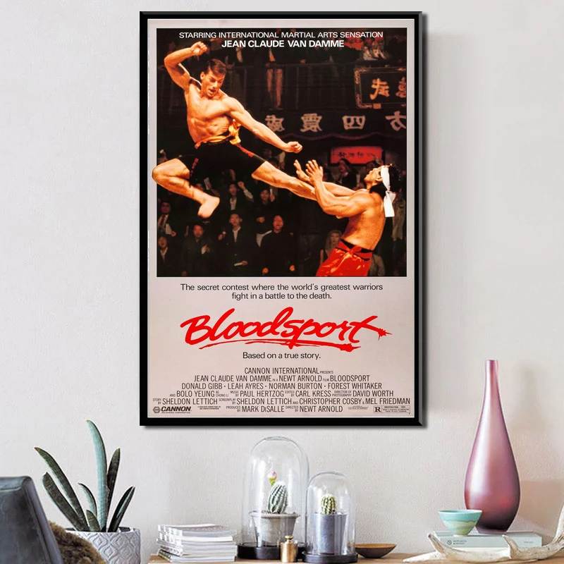 Винтажные киноплакаты и печатные картины Bloodsport 1988 Жан-Клод кунг-фу Картина на