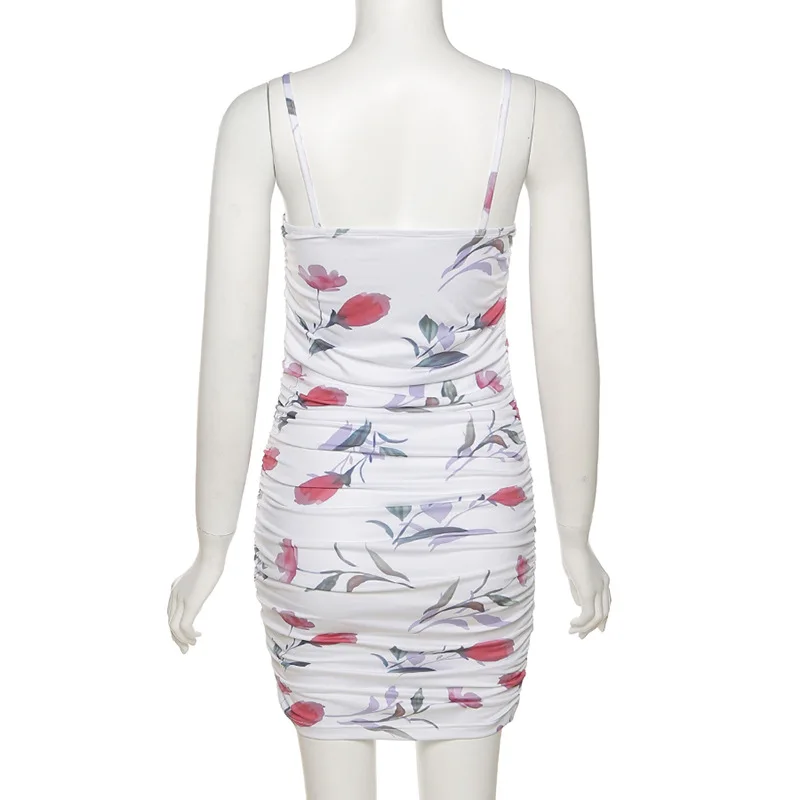 

floral print spaghett strap dress women bodycon dress 2021 summer ladies boho dress vestidos robes