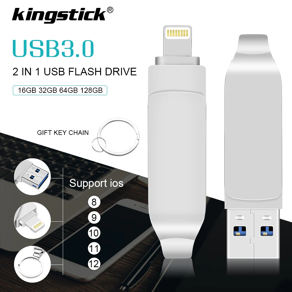 

Оригинальный флеш-накопитель 128 ГБ, 256 ГБ, USB-флеш-накопитель iXpand Go, металлический OTG двойной слот, U-диск для iPhone/iPad/ПК