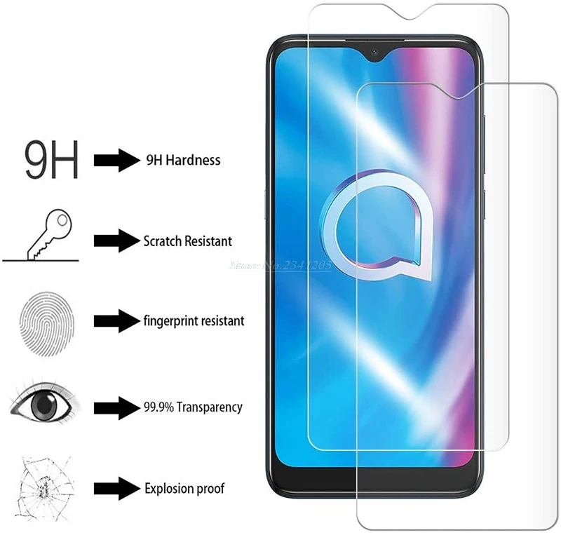tempered glass for alcatel 5x 1 l a b 1s 1se 1v 3l 3x 2020 2021 screen protector 5002a 5028y 5030f 5007u 5029y protective glass free global shipping