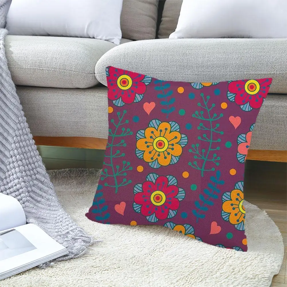 

Delicate Floral Pattern Cut Herbal Forest Leaves Flowers Cushion Lilac Butterfly Vintage Case Birds Prints Cover M5V1 Pillo F2K7