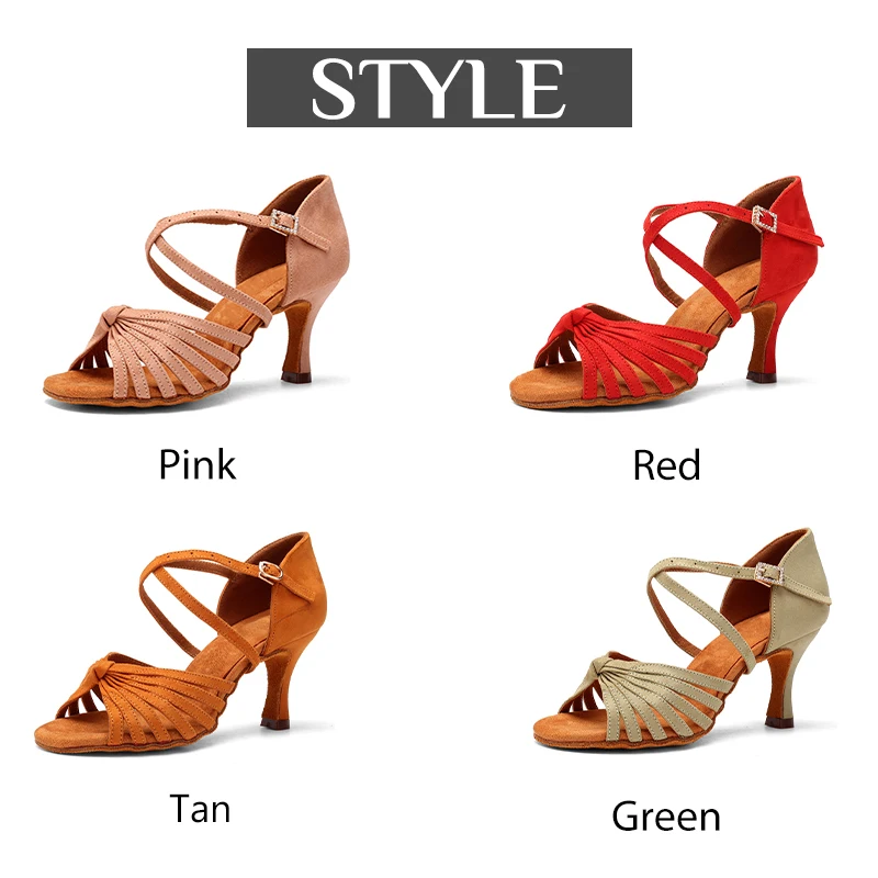 DKZSYIM Latin Dance Shoes For Women High-heeled Adult Female Sandals Soft Indoor Ballroom Tango Shoe Girls Salsa Dancing Shoes