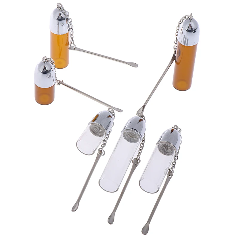 Стеклянная коробка для таблеток с металлической ложкой медицинский контейнер