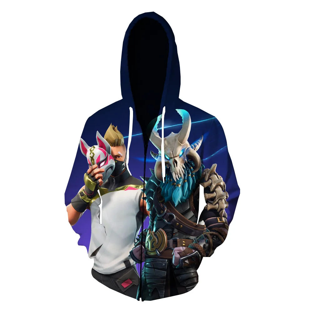 Zipper Hoodie Детская толстовка на молнии; топы для игр; повседневные толстовки с капюшоном и длинными рукавами; уличная футболка; мужской пуловер; куртка с капюшоном - Цвет: Zipper Hoodie