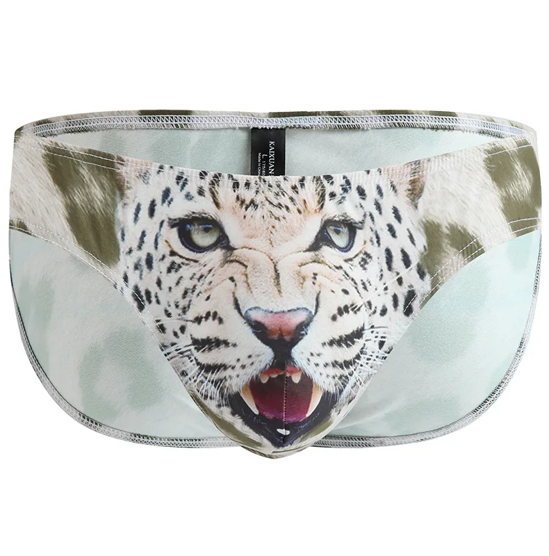 Новинка 2019 модное сексуальное мужское нижнее белье трусы с 3D волком леопардовым