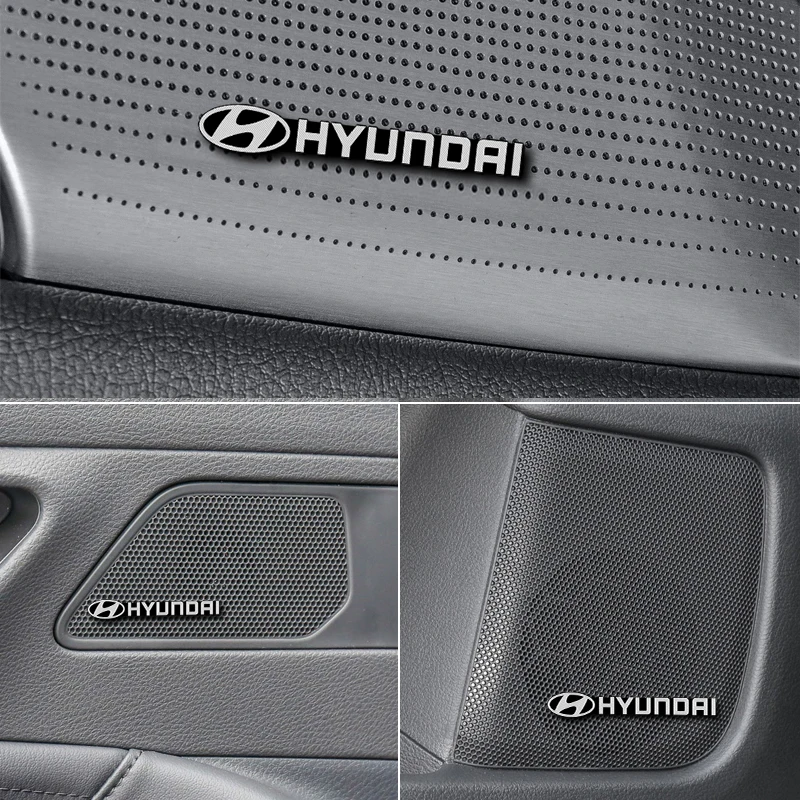 4 шт. автомобиль аудио украсить 3D алюминиевая эмблема Стикеры для Hyundai Tucson Solaris I30