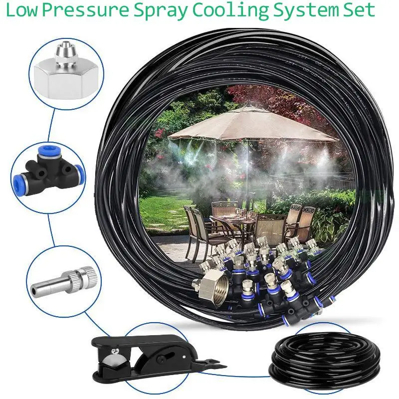 5-20M Outdoor Misting Cooling System Water Fogger Water Filter Garden Patio Waterring Irrigation Terrace Mister Line Sprinklers