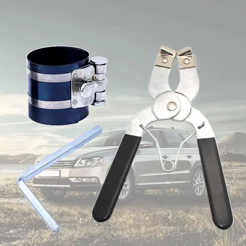 

Piston Ring Compressor Installer Ratchet Plier Remover Expander Engine Tool Assembly and Disassembly Pliers 10CM 15CM 20CM