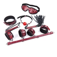bdsm bondage restraint set sex handcuffs with blindfold collar gag whip sm fetish erotic sex toys for women couples adult games