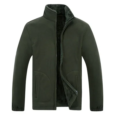 DIMUSI зимние мужские флисовые куртки s Softshell повседневные мужские толстые теплые толстовки мужские теплые одноцветные кофты с капюшоном пальто одежда 7XL - Цвет: Army Green