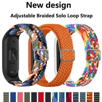 bracelet for mi band 5 6 strap nylon sport braided stretch solo loop watch belt correa miband strap wristband xiaomi mi band 4 3