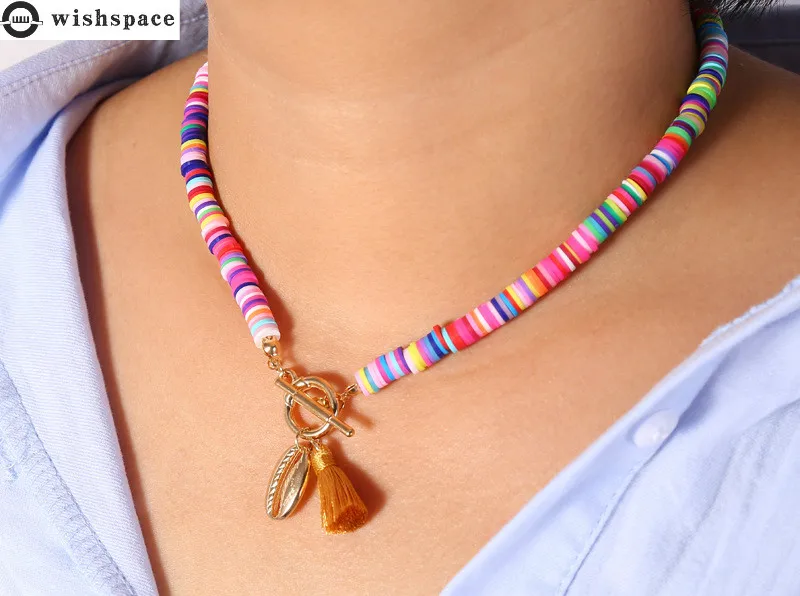 Модные в богемном стиле Джокер снарядов кисточкой кулон ожерелье для женщин