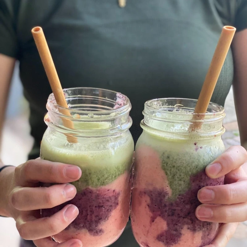 Многоразовые соломинки для питья 20 см с чистящей щеткой 10 шт. экологически чистые