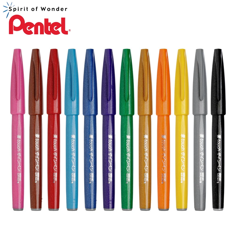 1 шт. Pentel SES15C цветная мягкая кисть для головы ручной аккаунт сенсорная открытка с