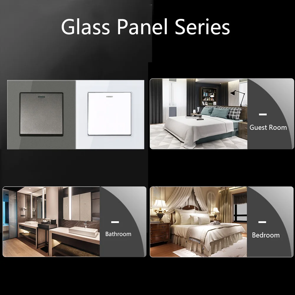 Настенный выключатель SANDIY со светодиодной подсветкой стандарт Великобритании