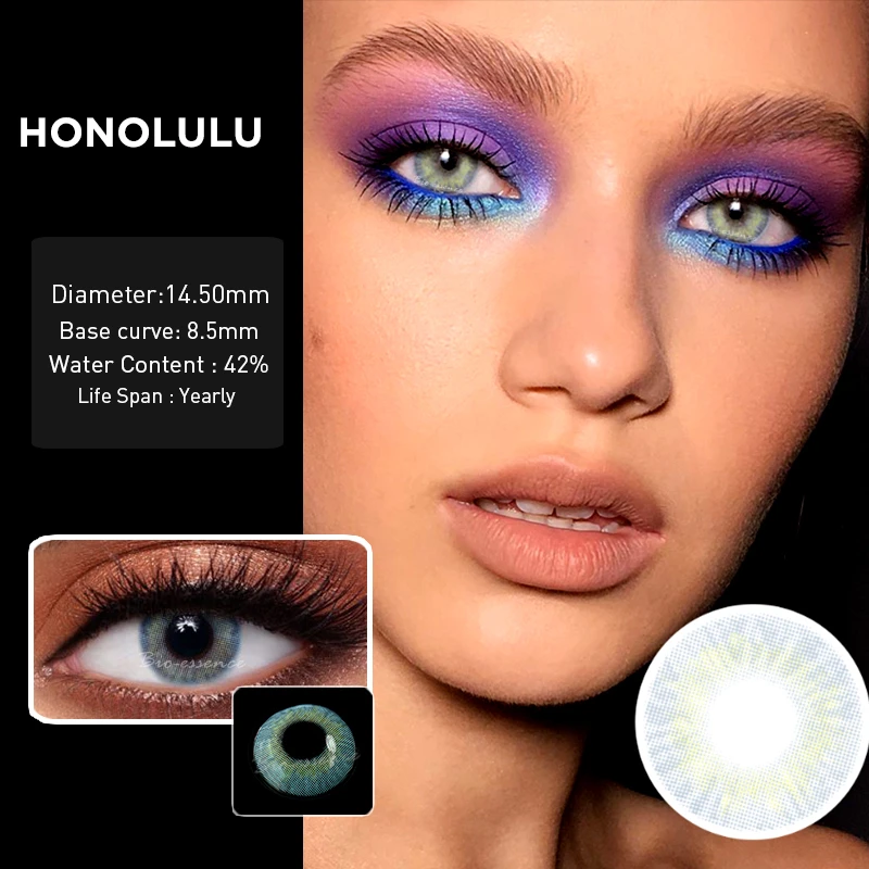 

2 pcs/pairs глазные контактные с Цвет по рецепту, естественный вид вишня серии Soczewki Kolorowe ежегодно Цвет линзы био-эссенция