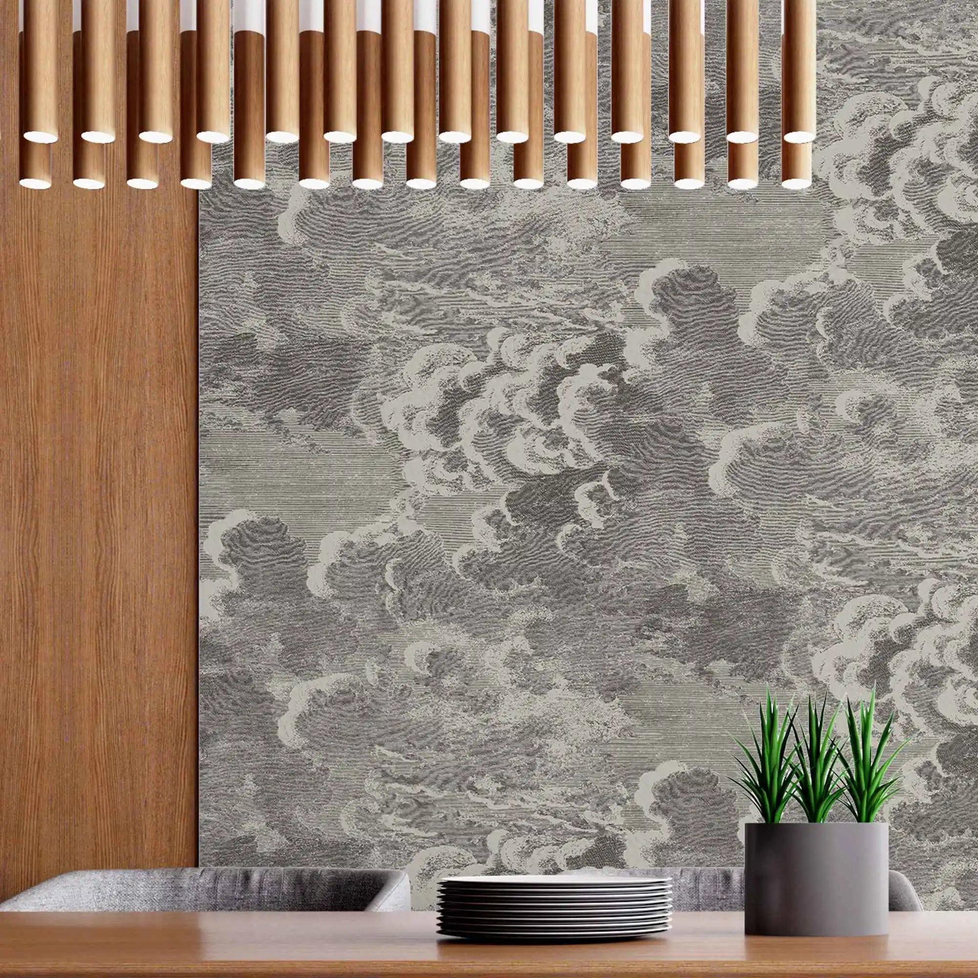 

Бумажные обои Pixel&Wall Nuvolette Gilver и угольные облака