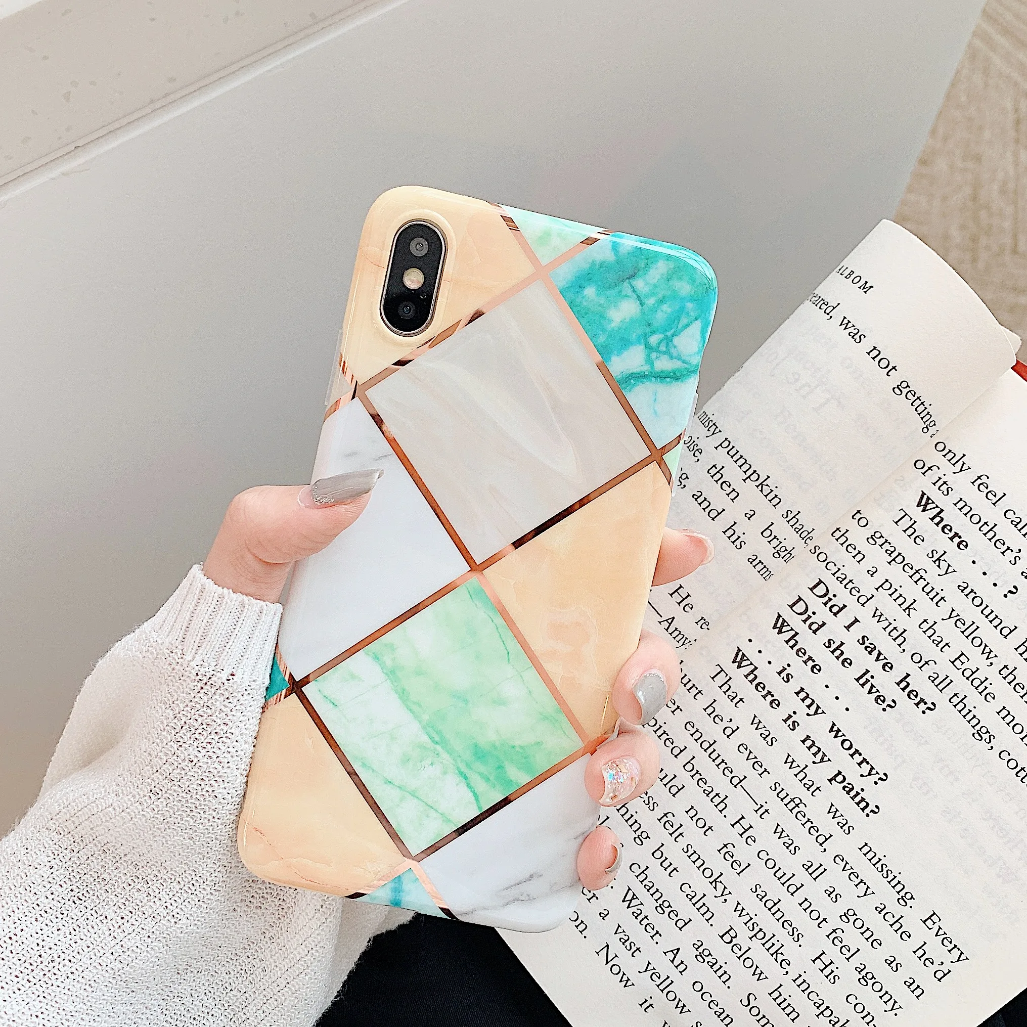 3 Синий, розовый, мраморный чехол для телефона Coque Funda, чехол для Apple iphone 10 Xs max, чехол s, XR, X, 8, 7 plus, 6, 6s plus, чехол для iphone 11 pro max - Цвет: 3
