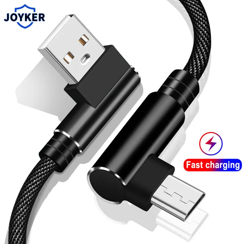 Кабель Micro USB 90 градусов с нейлоновой оплеткой 0 3 м 1 2 кабель для быстрой зарядки и