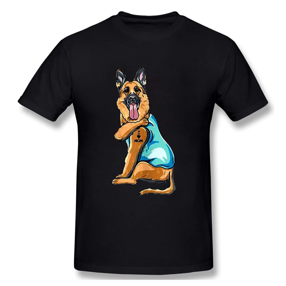 

CLOOCL немецкая овчарка I Love Mom для любителей собак, черная футболка из чистого хлопка, модные крутые футболки, мужские и женские повседневные топы с коротким рукавом
