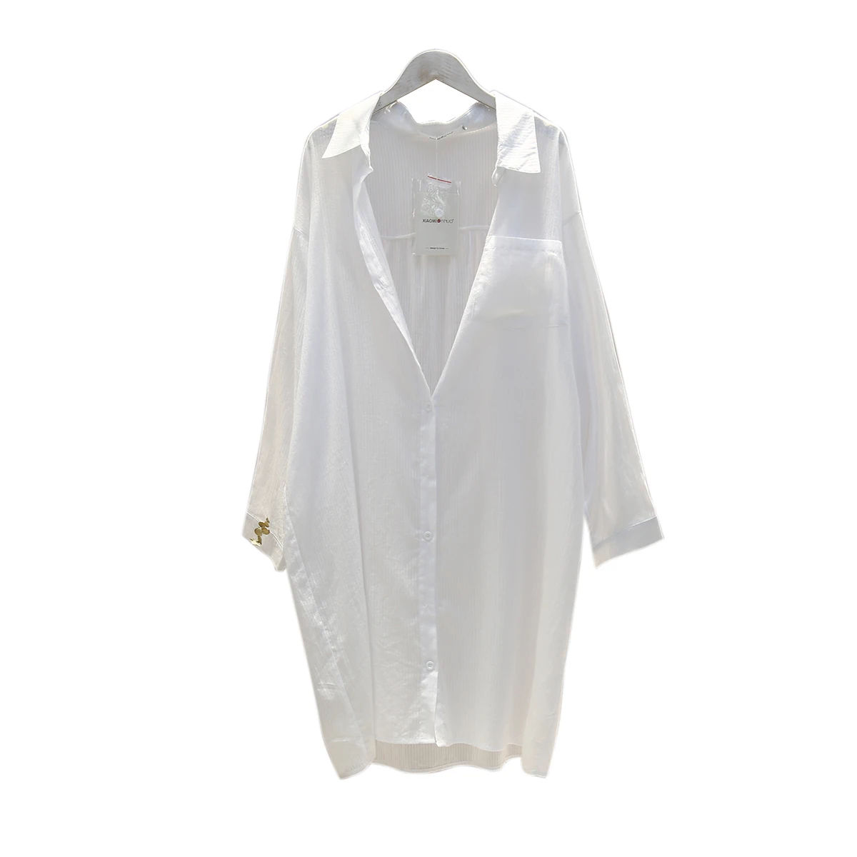 

DIMANAF Plus Size 2021 Women Blouse Shirts Solid Style Long Cardigan Loose Casual Fashion Basic Soft Korea Spring White Shirts