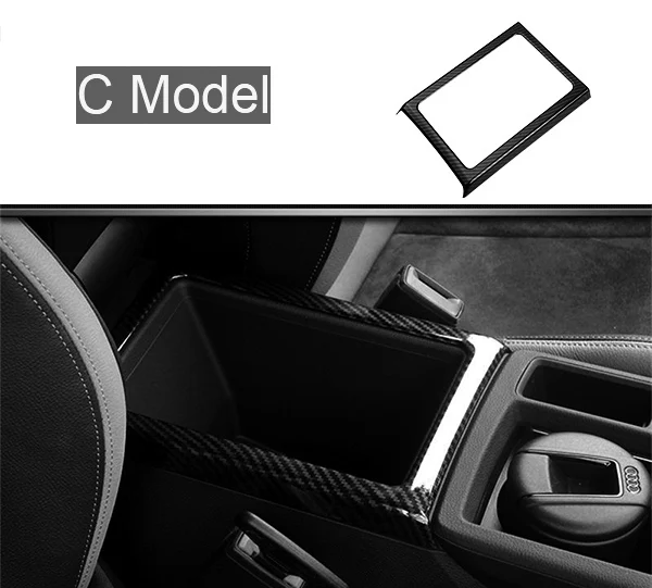 C Model Carbon fiber Автомобильный Стайлинг из углеродного волокна Стиль рычаг переключения передач рукав украшения крышки кнопок наклейки для Audi Q3 аксессуары для интерьера - Название цвета: C Model Carbon fiber