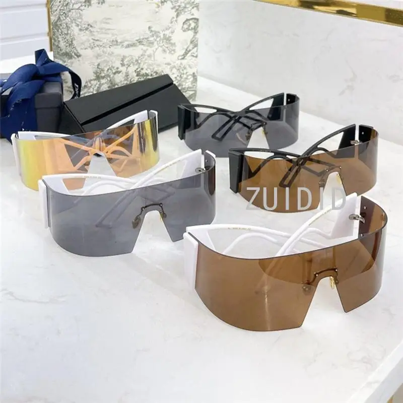 

Women Fashion Sunglasses Personality Steampunk Shades Ladies One-Piece Lens Anti Reflection Driving Eyewear Uv400 Luxury Brand
