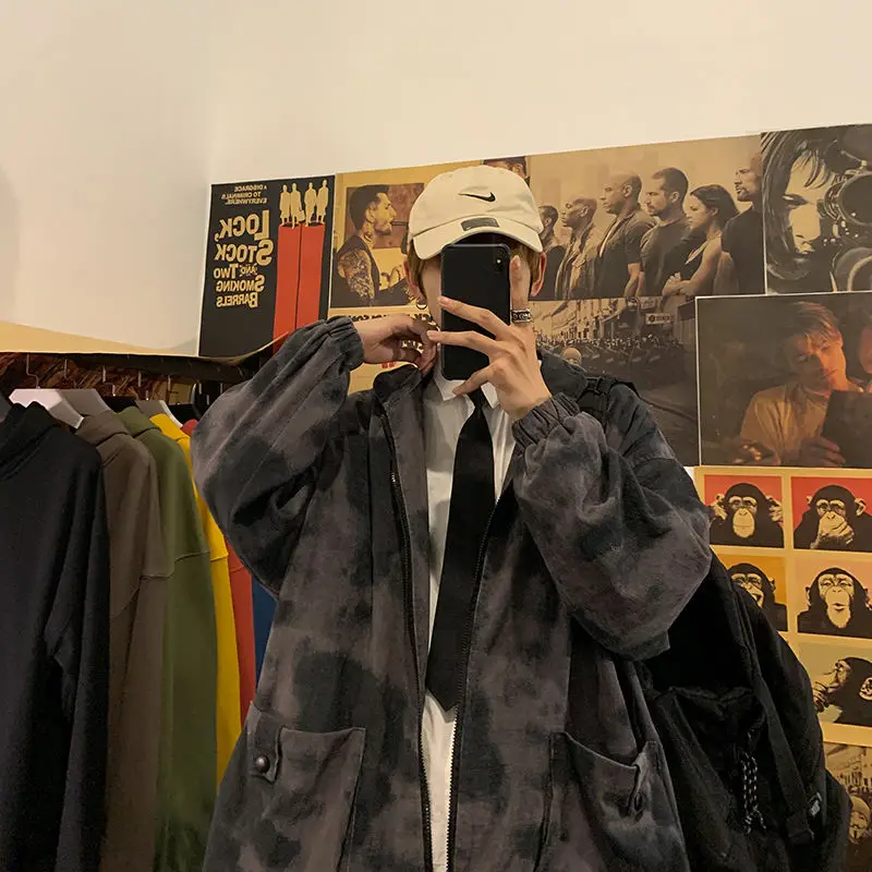 Новинка Осень-зима 2020 Молодежная модная мужская Свободная куртка с большими