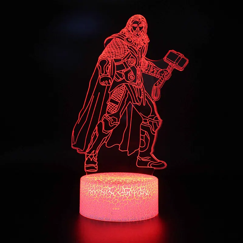 Мстители Marvel рисунок 3D акриловый Иллюзия светодиодный светильник USB красочные