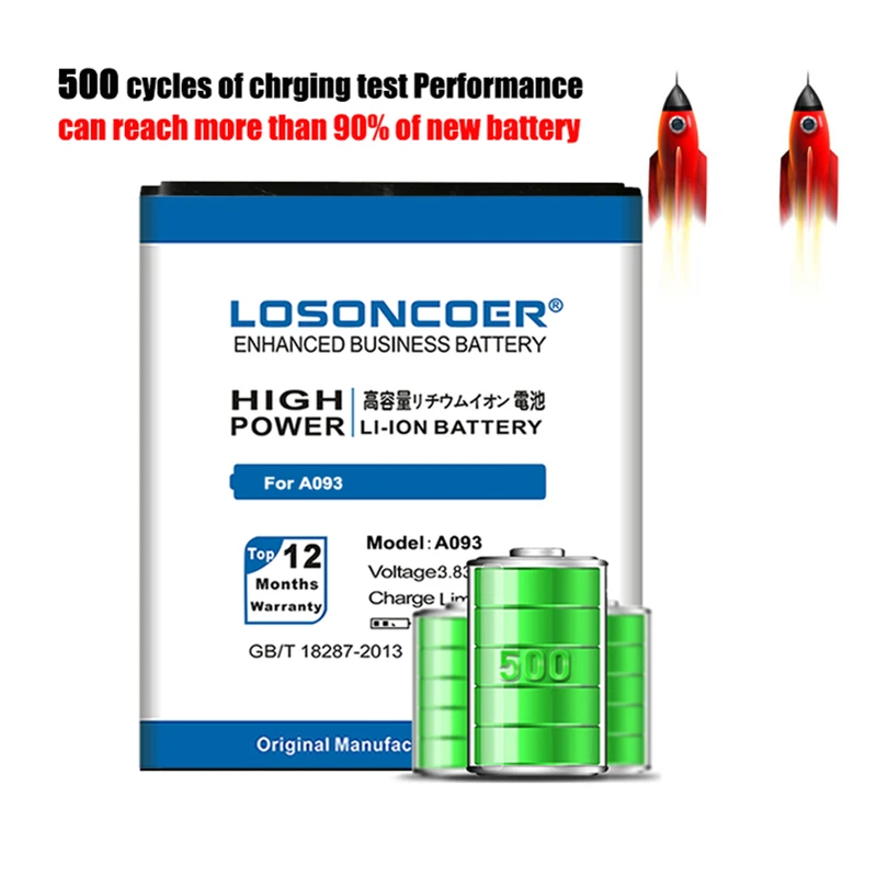 LOSONCOER 3000mAh аккумулятор высокого качества для Micromax A093 Battery 2300mAh | Мобильные телефоны