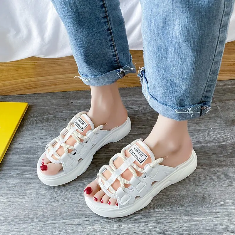 

2021 летние женские шлепанцы, повседневные пляжные шлепанцы, удобные шлепанцы на плоской подошве, женская обувь, женские сандалии-шлепанцы