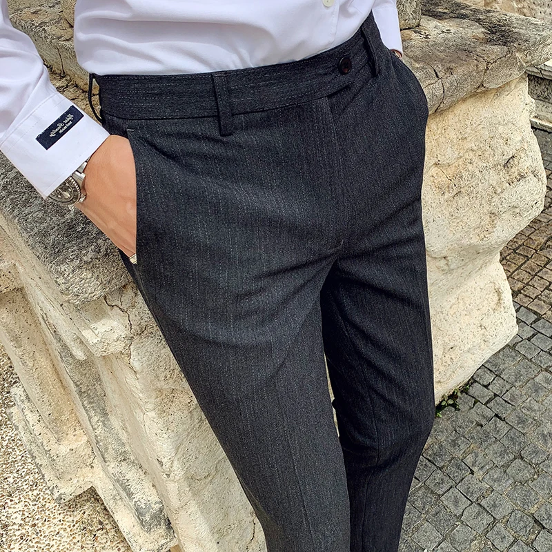 Деловой облегающий костюм брюки Pantalon Осеннее модное платье офисные мужские