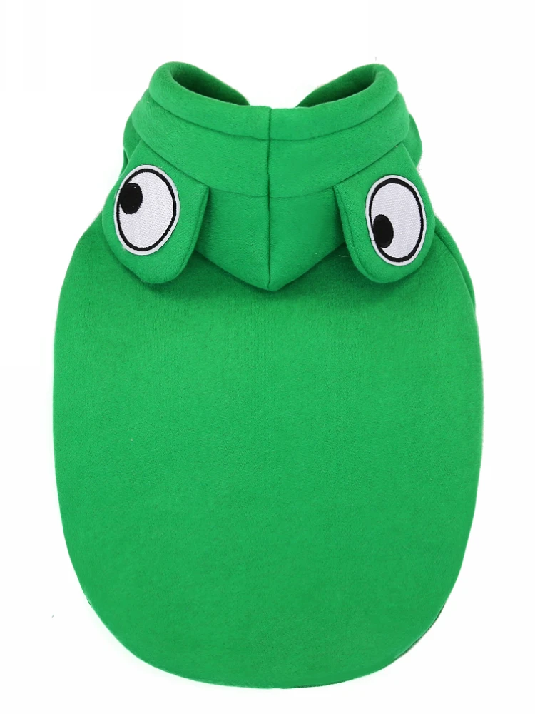 Одежда для домашних собак теплый костюм с лягушкой однотонный флисовый свитер