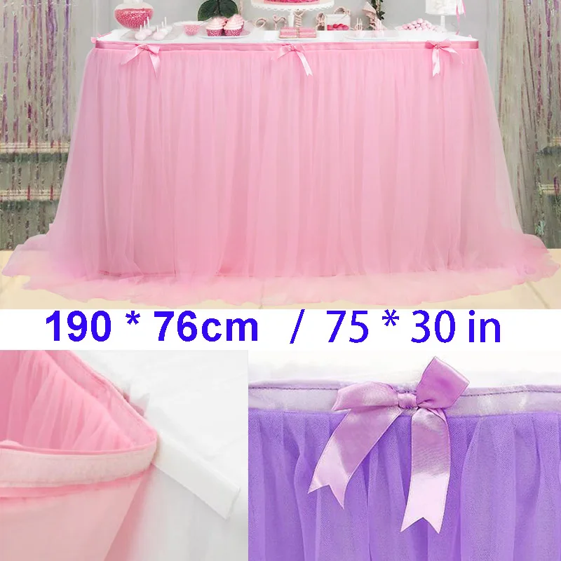 450*76 см, милые украшения стола, украшения для детского душа, пачка, скатерть, розовая Тюлевая юбка, Романтическая свадьба, день рождения, вечеринка