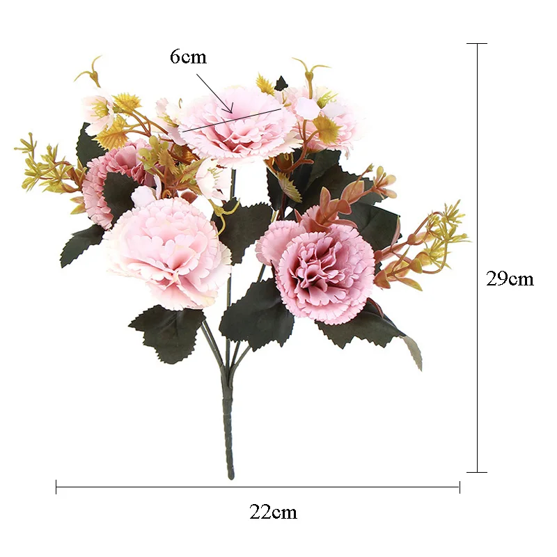 

Fake Flowers Carnation 10 Head Beautiful Simulation Bouquet for Mother's Day Gift Living Room Home Decoration Artificial Flowers